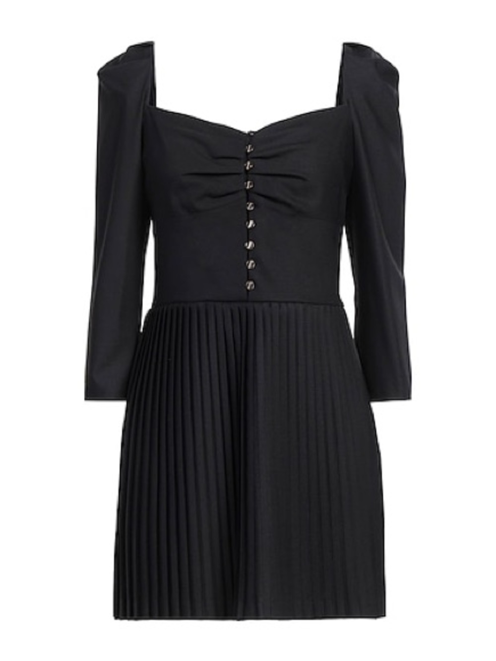 The Kooples Black Off-Shoulder Button Mini Dress